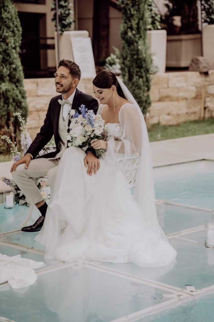 Hochzeit im Morrhof, Trauung auf dem Pool,